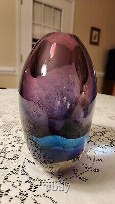 Murano Blown Glass Vase Mid Century Modern Artist Signed Schiavon Murano