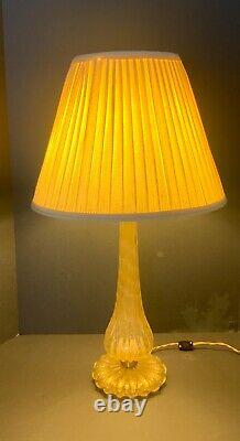 Murano Bullicante art glass lamp clear white with gold aventurine