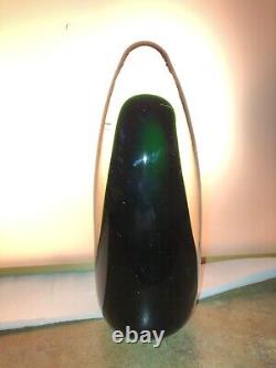 Murano Cenedese Vetraria Sommerso Bullet Dark Green in Clear paperweight 1950's