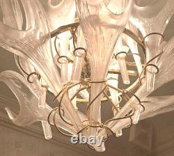 Murano Chandelier Mazzega 1970's Flame Mid-Century Modern Hand Blown