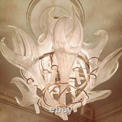 Murano Chandelier Mazzega 1970's Flame Mid-Century Modern Hand Blown