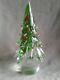 Murano Clear Red Green Hand Blown Art Glass Christmas Tree Swirl 12