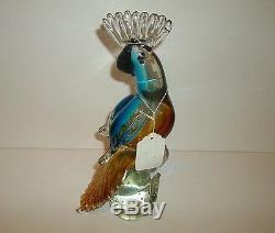 Murano Cockatiel Cockatoo Bird Figurine Hand Blown Art Glass See Photos T46