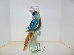 Murano Cockatoo Cockatiel Bird Figurine Hand Blown Art Glass Labeled T53