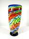 Murano Colorful Hand Blown Art Glass Vase 15 Tall