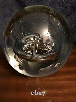 Murano Controlled Bubble Art Glass Sphere Orb Paperweight 6x6 9Lbs Oggetti