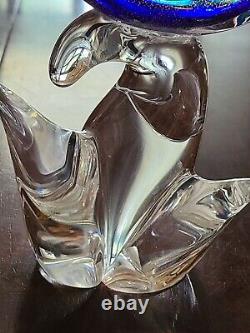 Murano Dolphin Italian Hand-Blown Glass Dolphin Sculpture Gold, Flakes Vintage