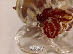 Murano Duck Figurines Ruby Made in Italy Hand Blown Glass with Original Sticker