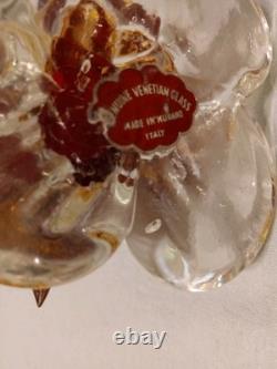 Murano Duck Figurines Ruby Made in Italy Hand Blown Glass with Original Sticker