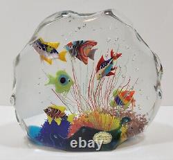 Murano Fish AQUARIUM 6.5 x 7.5 Large Hand Blown Glass Made in Italy Stunning