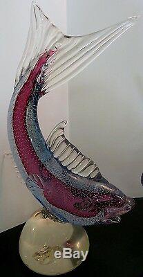 Murano Flavio Poli For Seguso Vetre D' Arte Murano Fish Sculptures Or Barbini
