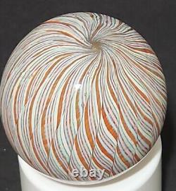 Murano Fratelli Toso Multicolor Striped Ribbon Glass Paperweight