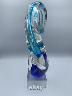 Murano /GCA Style Hand Blown Art Glass Abstract Statue Family 12.5 Tall /ro
