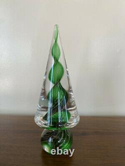 Murano Glass AVENTURINE RIBBON Green Gold Swirl Christmas Tree