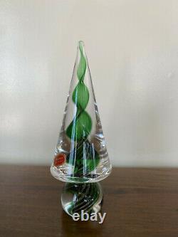 Murano Glass AVENTURINE RIBBON Green Gold Swirl Christmas Tree