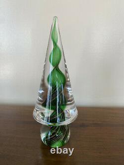 Murano Glass AVENTURINE RIBBON Green Gold Swirl Christmas Tree