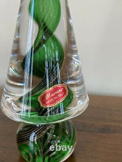 Murano Glass AVENTURINE RIBBON Green Gold Swirl Christmas Tree