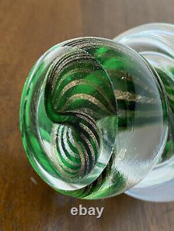 Murano Glass AVENTURINE RIBBON Green Gold Swirl Christmas Tree