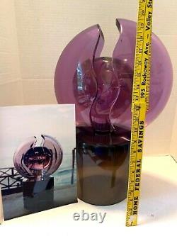 Murano Glass Alexandrite Sculpture Licio Zanetti signed 1994 COA 40 Lbs Stand