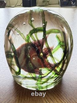 Murano Glass Aquarium Paperweight Large Fish Seaweed Riccardo Licata