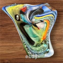 Murano Glass Ashtray Hand-Blown Multicolor Art Glass Centerpiece Bowl