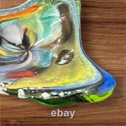 Murano Glass Ashtray Hand-Blown Multicolor Art Glass Centerpiece Bowl
