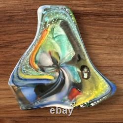 Murano Glass Ashtray Hand-Blown Multicolor Art Glass Centerpiece Bowl