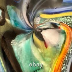 Murano Glass Ashtray Hand-Blown Multicolor Art Glass Centerpiece Bowl