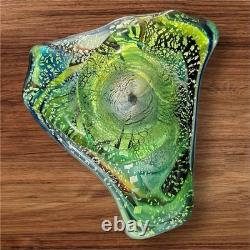 Murano Glass Ashtray Hand-Blown Multicolor Art Glass Centerpiece Bowl