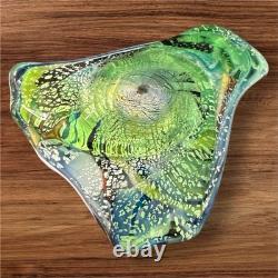 Murano Glass Ashtray Hand-Blown Multicolor Art Glass Centerpiece Bowl