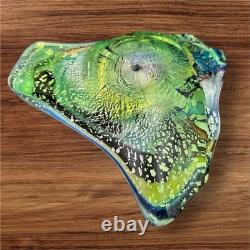 Murano Glass Ashtray Hand-Blown Multicolor Art Glass Centerpiece Bowl