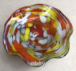 Murano Glass Candy Dish Hand Blown 5 1/2