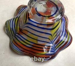 Murano Glass Candy Dish Hand Blown 5 1/2