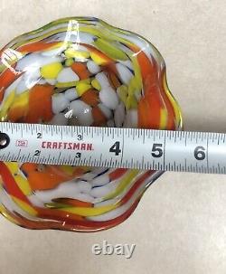 Murano Glass Candy Dish Hand Blown 5 1/2