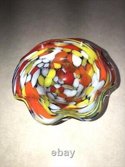 Murano Glass Candy Dish Hand Blown 5 1/2