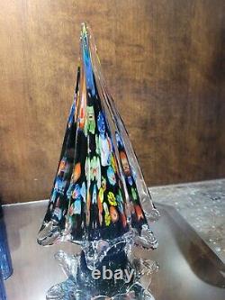 Murano Glass Christmas Tree Millefiori 8 3/4 Tall 5 Wide Excellent Condition