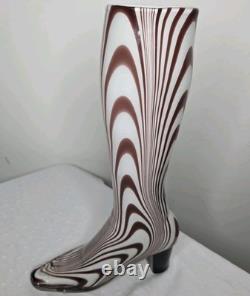 Murano Glass Fashion Boot Shape Vase, HandBlown Italian Art Decor, Home Accent