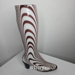 Murano Glass Fashion Boot Shape Vase, HandBlown Italian Art Decor, Home Accent