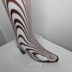 Murano Glass Fashion Boot Shape Vase, HandBlown Italian Art Decor, Home Accent Murano Glass Fashion Boot Shape Vase, HandBlown Italian Art Decor, Home Accent