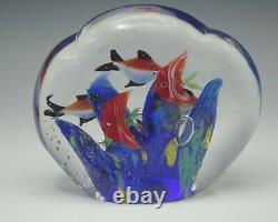 Murano Glass Fish Aquarium Block Paperweight