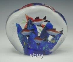 Murano Glass Fish Aquarium Block Paperweight