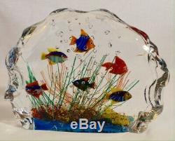 Murano Glass Fish Aquarium Glass Sculpture Barbini Cenedese Style