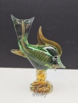 Murano Glass Fish Multicolored Italy Beautiful 11.5 Inch Tall Hand Blown Italy