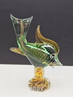 Murano Glass Fish Multicolored Italy Beautiful 11.5 Inch Tall Hand Blown Italy