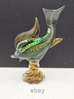 Murano Glass Fish Multicolored Italy Beautiful 11.5 Inch Tall Hand Blown Italy