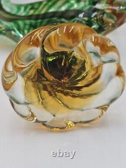 Murano Glass Fish Multicolored Italy Beautiful 11.5 Inch Tall Hand Blown Italy