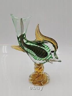 Murano Glass Fish Multicolored Italy Beautiful 11.5 Inch Tall Hand Blown Italy