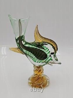 Murano Glass Fish Multicolored Italy Beautiful 11.5 Inch Tall Hand Blown Italy