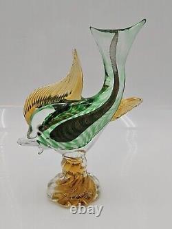 Murano Glass Fish Multicolored Italy Beautiful 11.5 Inch Tall Hand Blown Italy