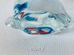 Murano Glass Gift Bag 2 Fish Paperweight 7 ½ in Hand Blown MCM Italy 3+ lbs
